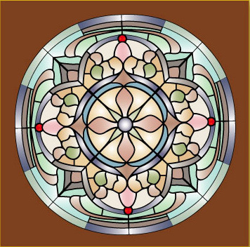 A sample stained glass (mandala) design created with SymmetryWorks