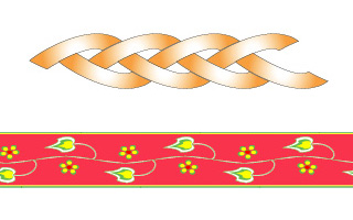 A braid and a Greek border created with SymmetryWorks