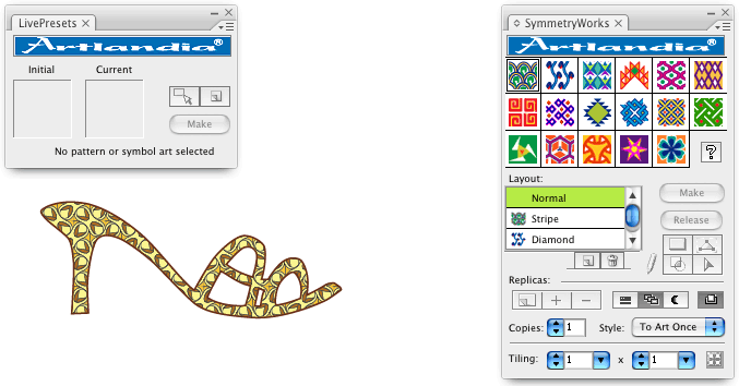 Live updating of SymmetryWorks pattern swatches
