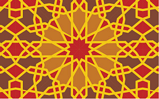 A wallpaper pattern with symmetry group p4m