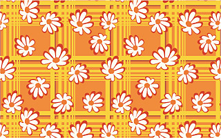 An example of a floral foreground on a patterned ground