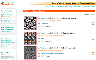 An example of an online portfolio of repeating patterns