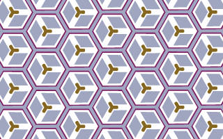 A wallpaper pattern with symmetry group p3m1